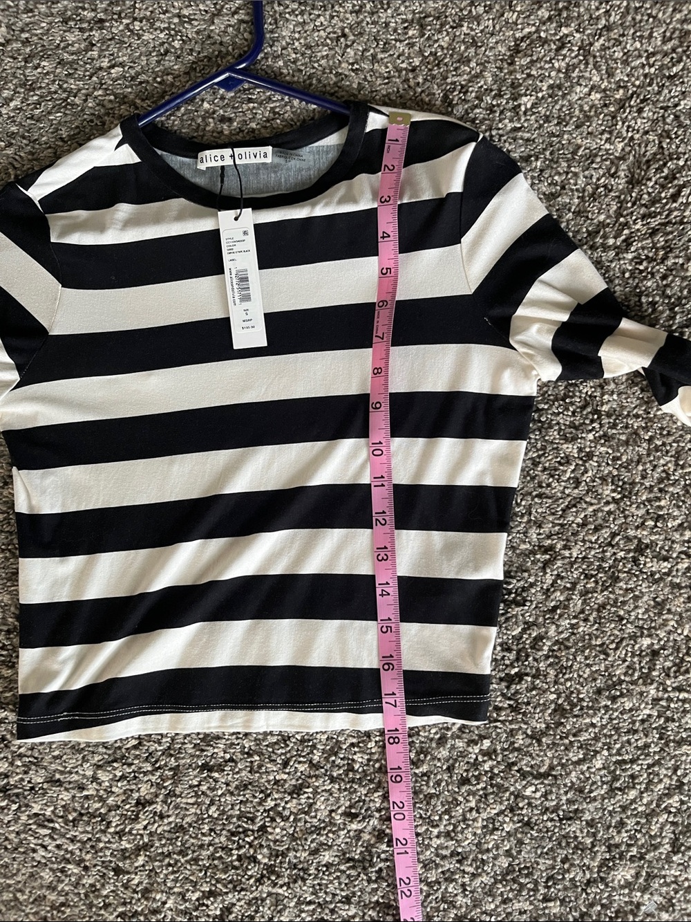 alice + olivia empire stripe cropped top size s NWT - Picture 6 of 7